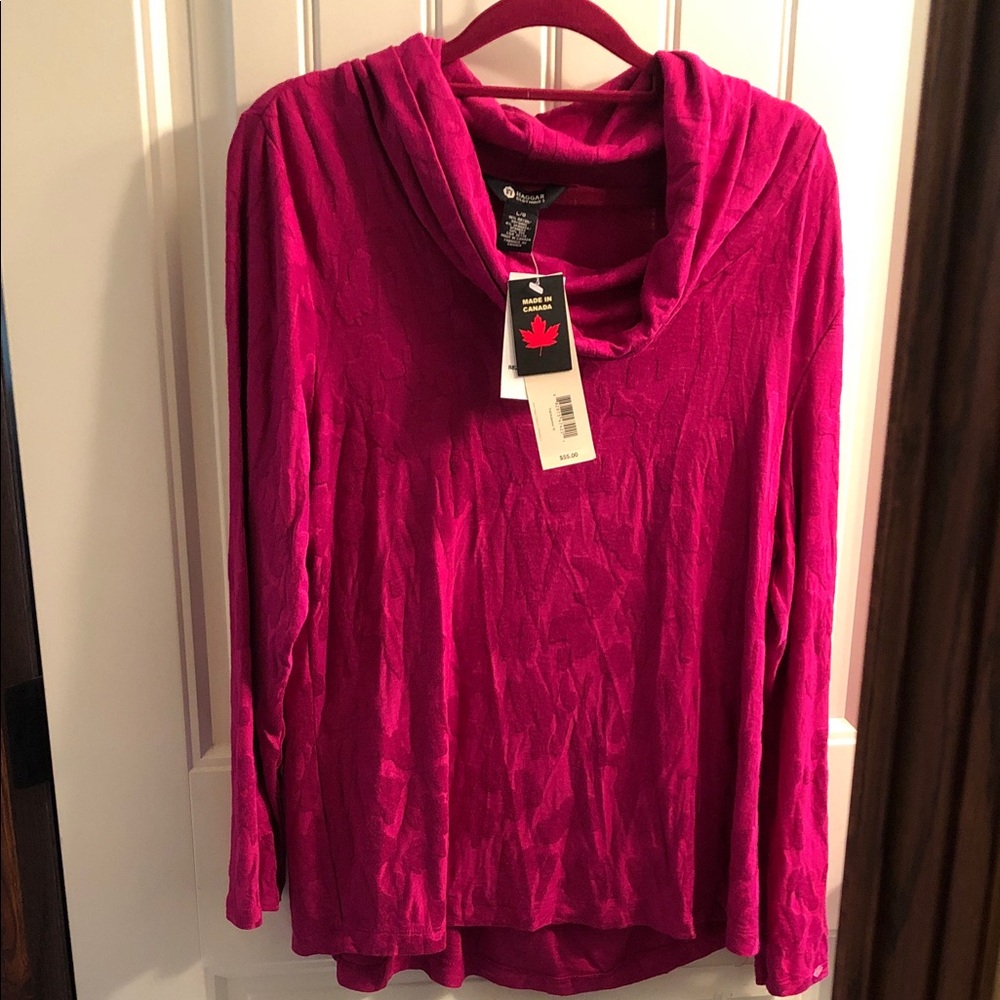 Hagger  Fuchsia Cowl Neck Pullover Sweater